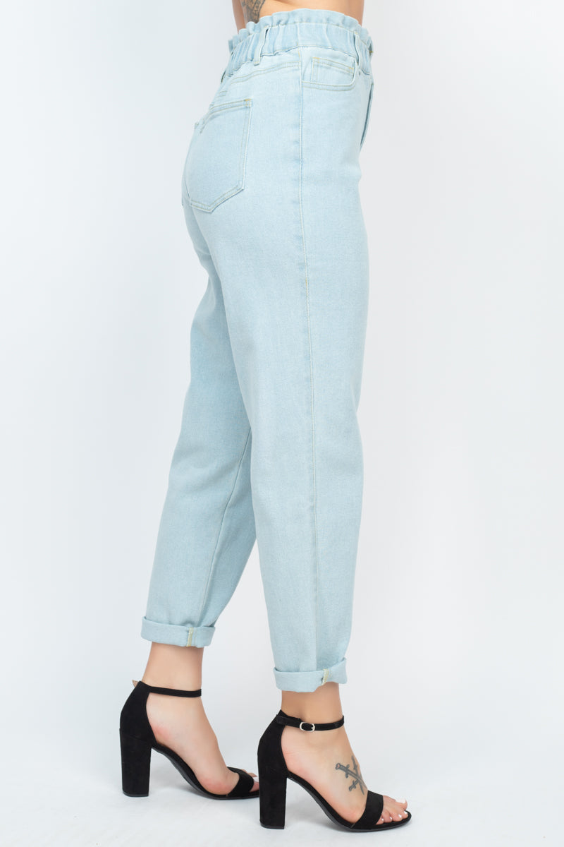 Double Button High-waisted Jeans - YuppyCollections