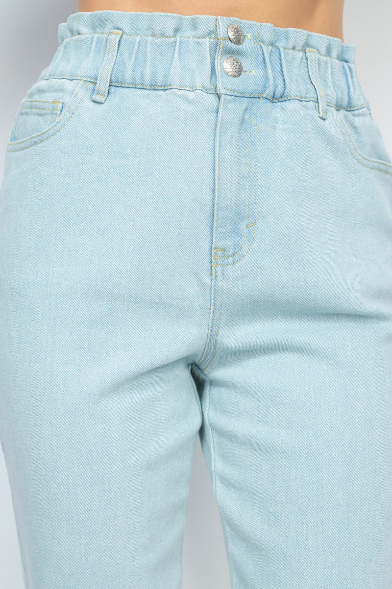 Double Button High-waisted Jeans - YuppyCollections