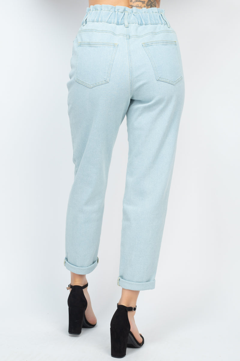 Double Button High-waisted Jeans - YuppyCollections