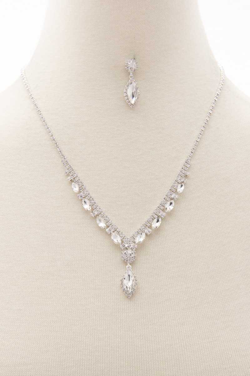 Marquise Rhinestone Necklace - YuppyCollections