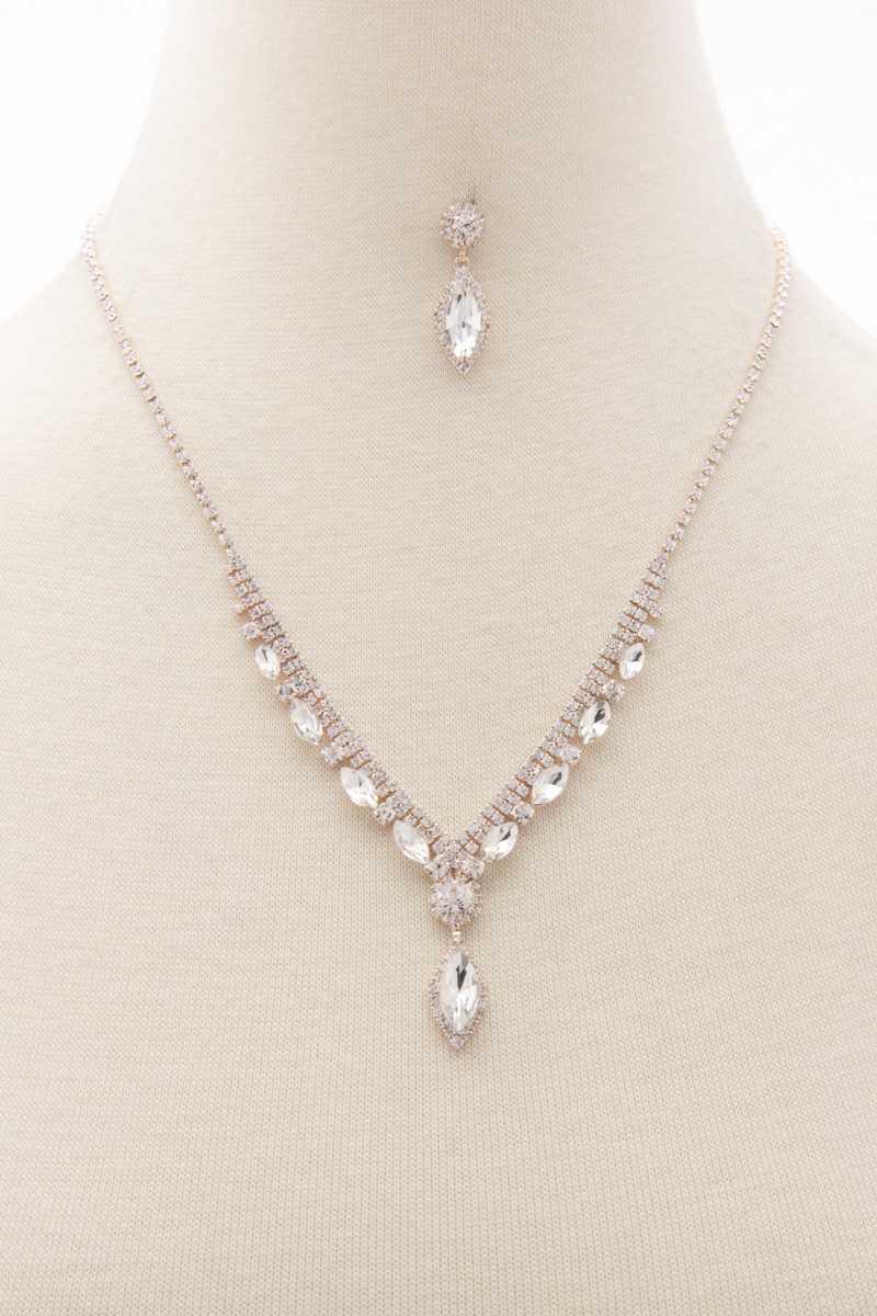 Marquise Rhinestone Necklace - YuppyCollections