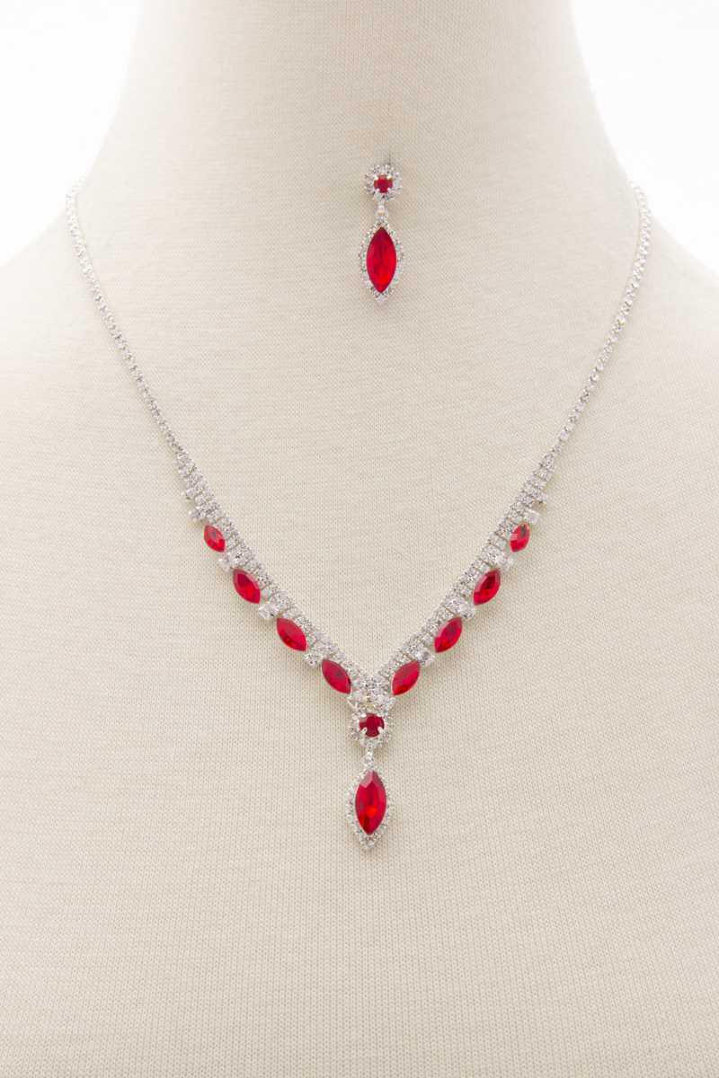 Marquise Rhinestone Necklace - YuppyCollections