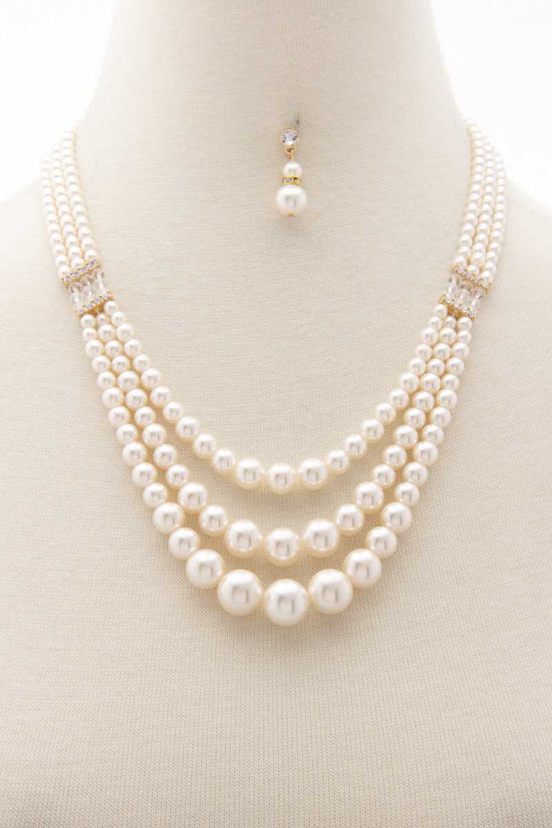 Pearl Layered Necklace - YuppyCollections