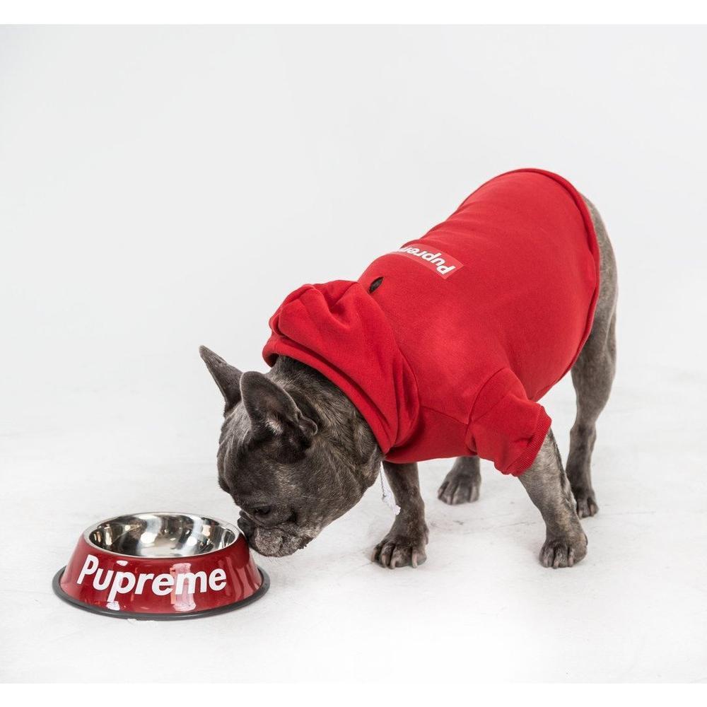 Pupreme Box Logo Hoodie | Dog Clothing - YuppyCollections