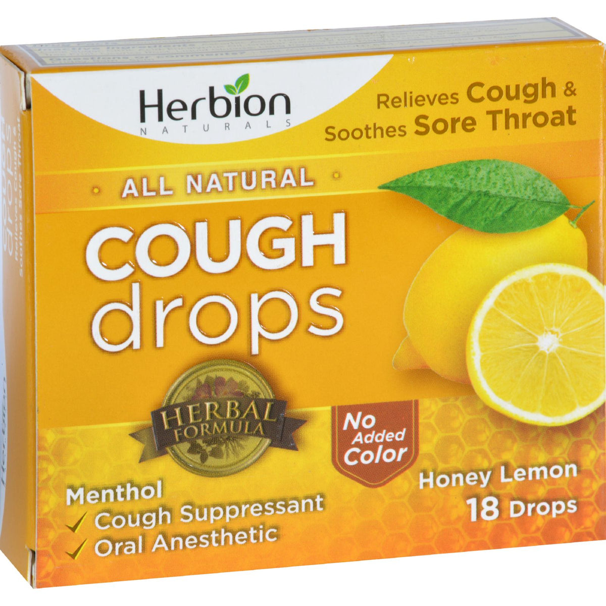 Herbion Naturals Cough Drops - All Natural - Honey Lemon - 18 Drops - YuppyCollections