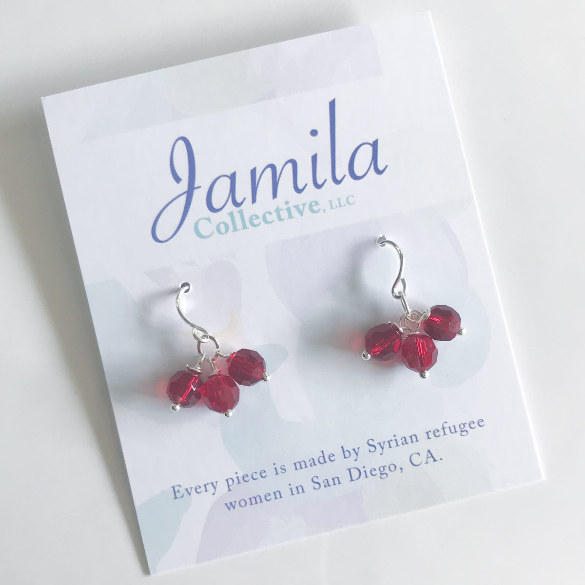 Aya Cluster Earrings - Siam Red - YuppyCollections