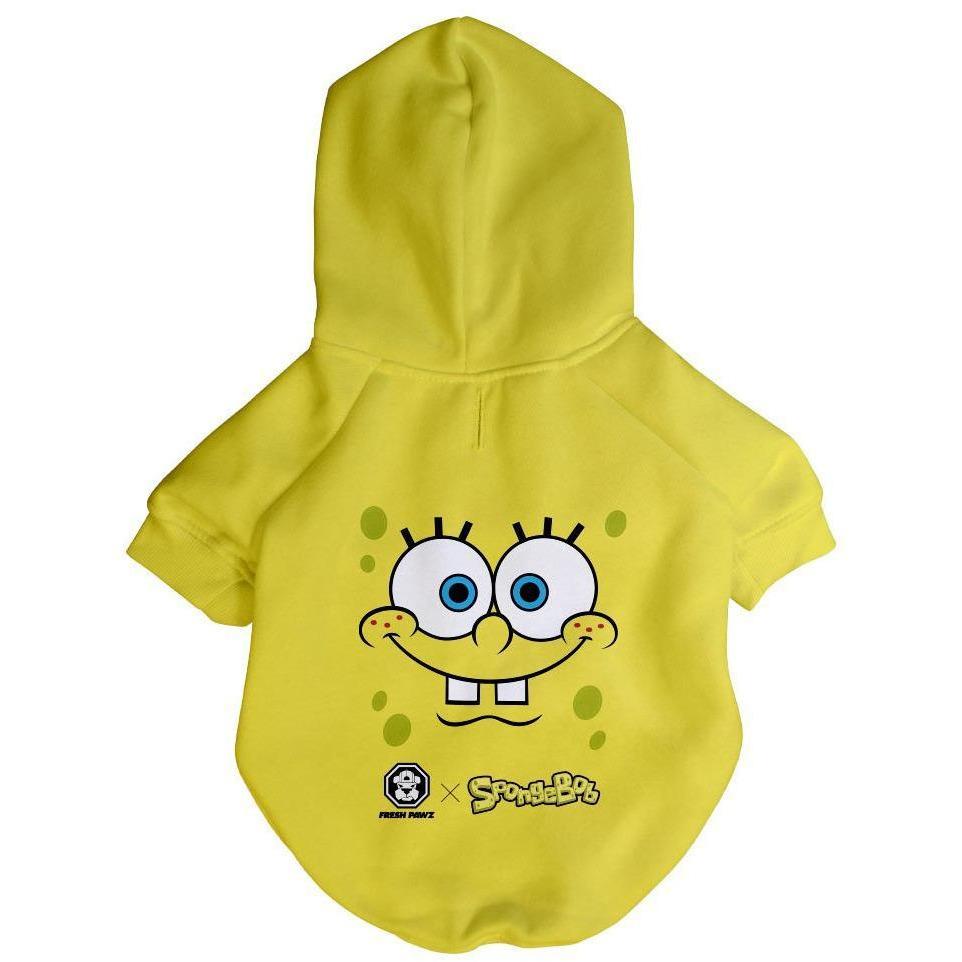 Spongebob x Fresh Pawz - SB Face Hoodie | Dog Clothing - YuppyCollections