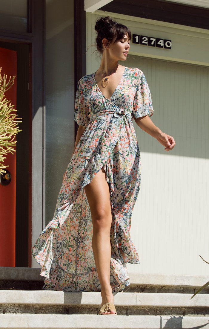 MONIQUE WRAP MAXI DRESS - YuppyCollections