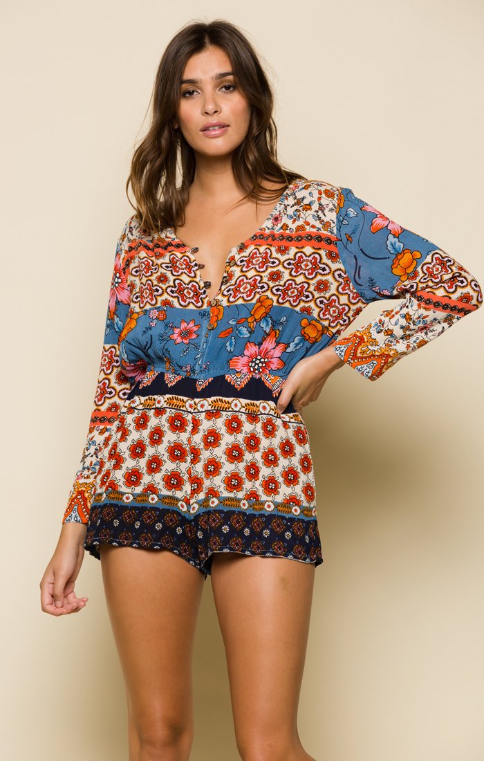 SUN DAZE BUTTON UP ROMPER - YuppyCollections