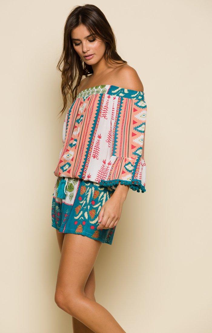 ALBUQUERQUE NIGHTS POM-POM ROMPER - YuppyCollections