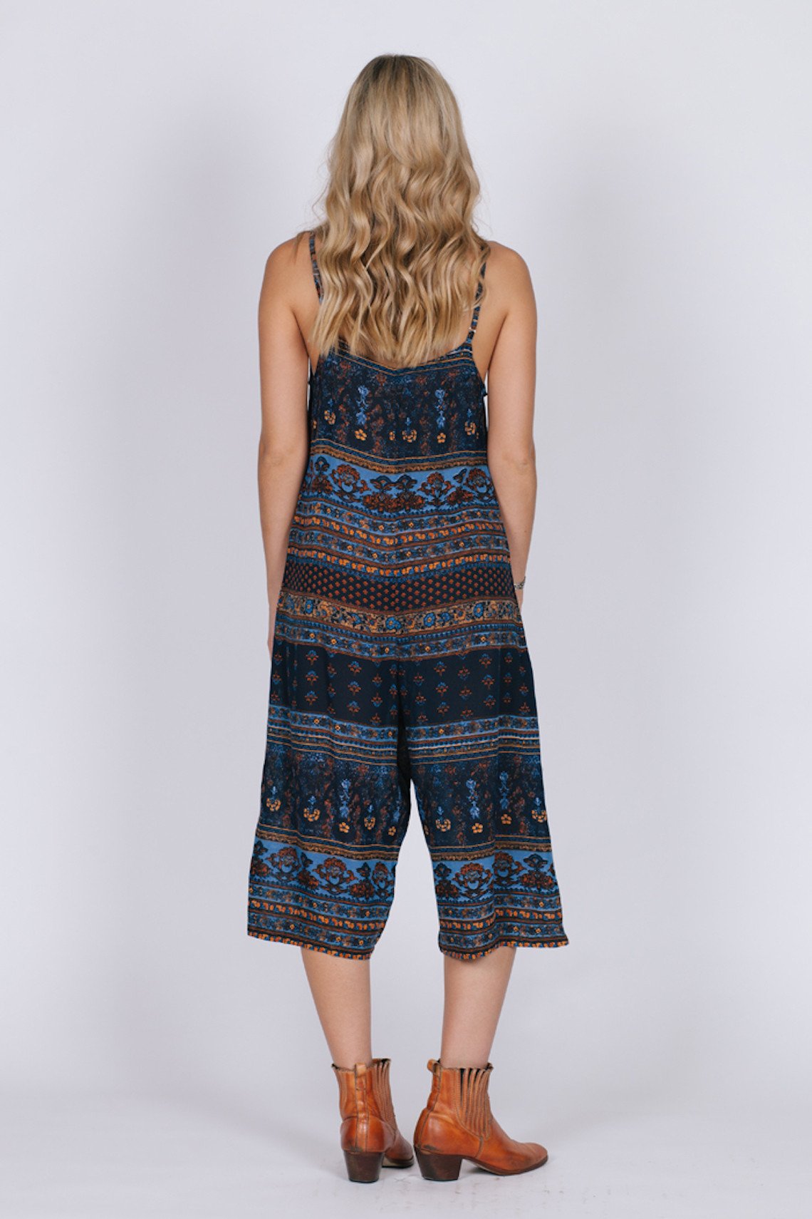 MIDNIGHT BLUES CULOTTES JUMPSUIT - YuppyCollections