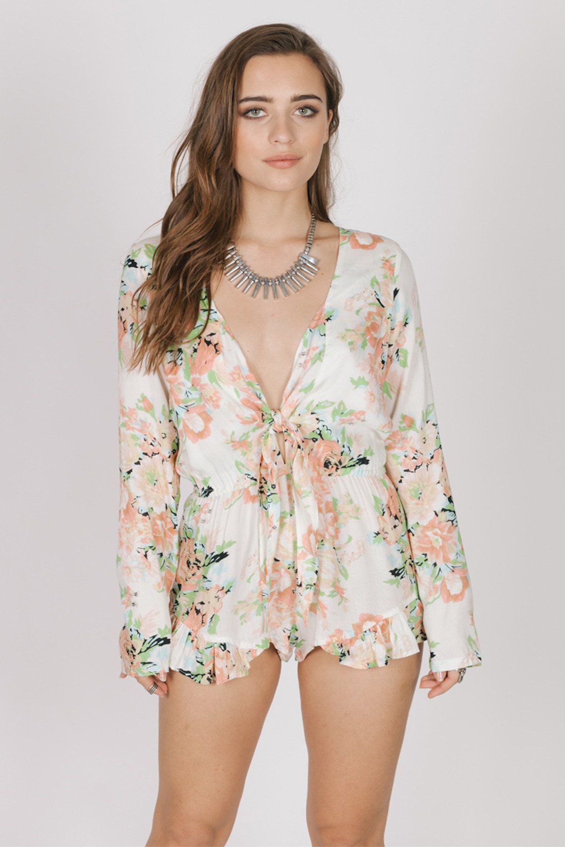 Garden Party Tie Romper - YuppyCollections