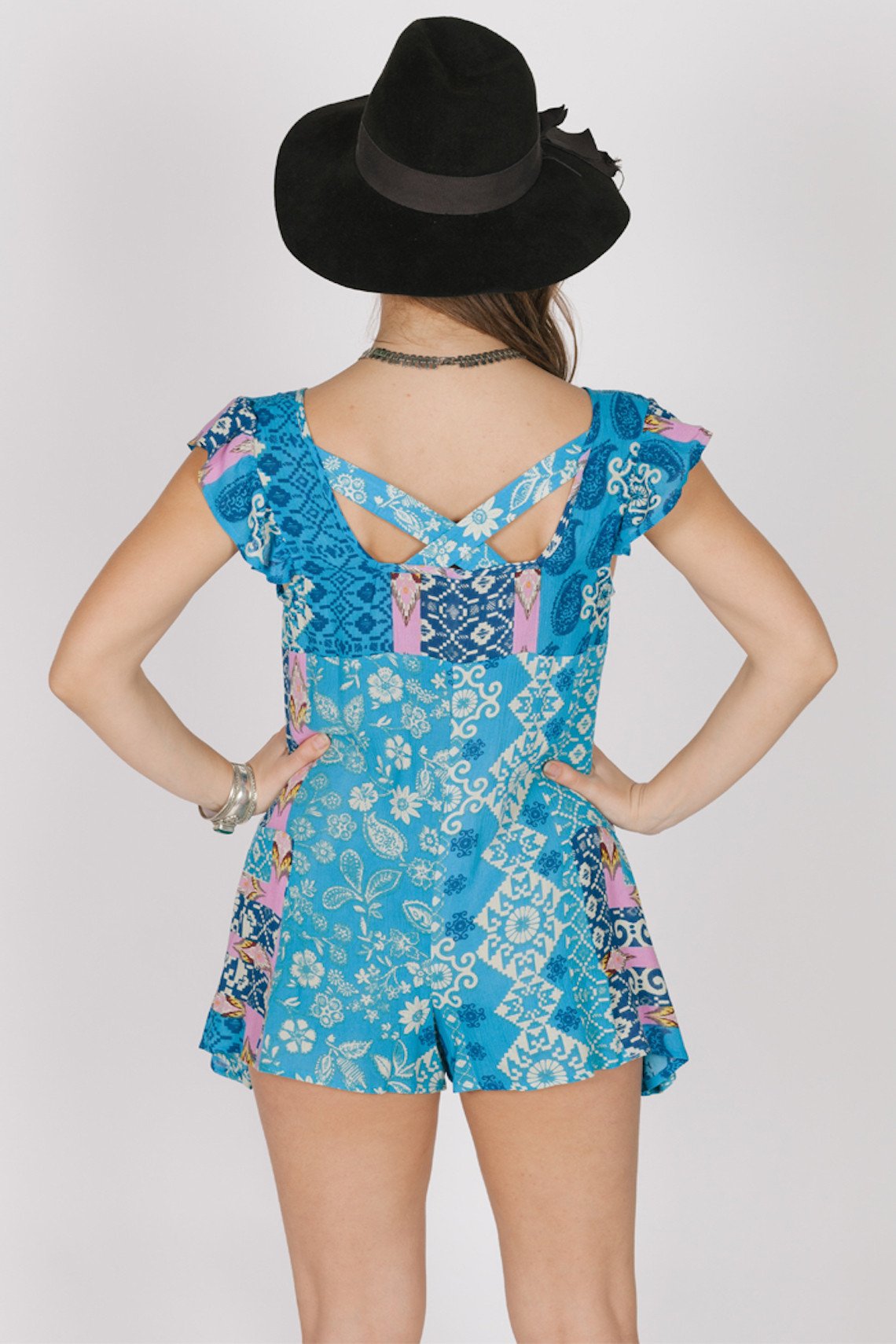 Oceanside Cap Sleeve Romper - YuppyCollections