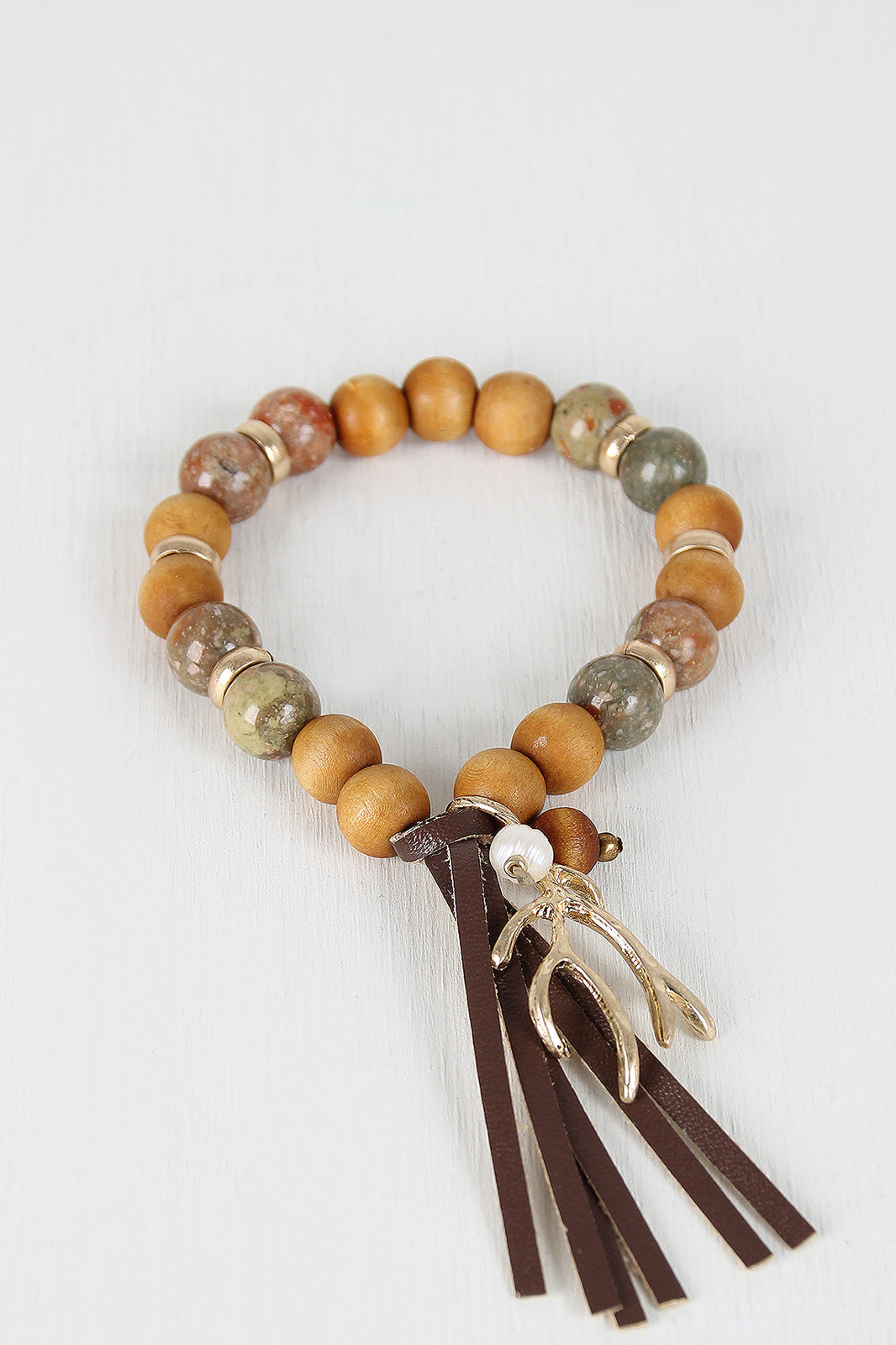 Antler Charm Beaded Bracelet - YuppyCollections