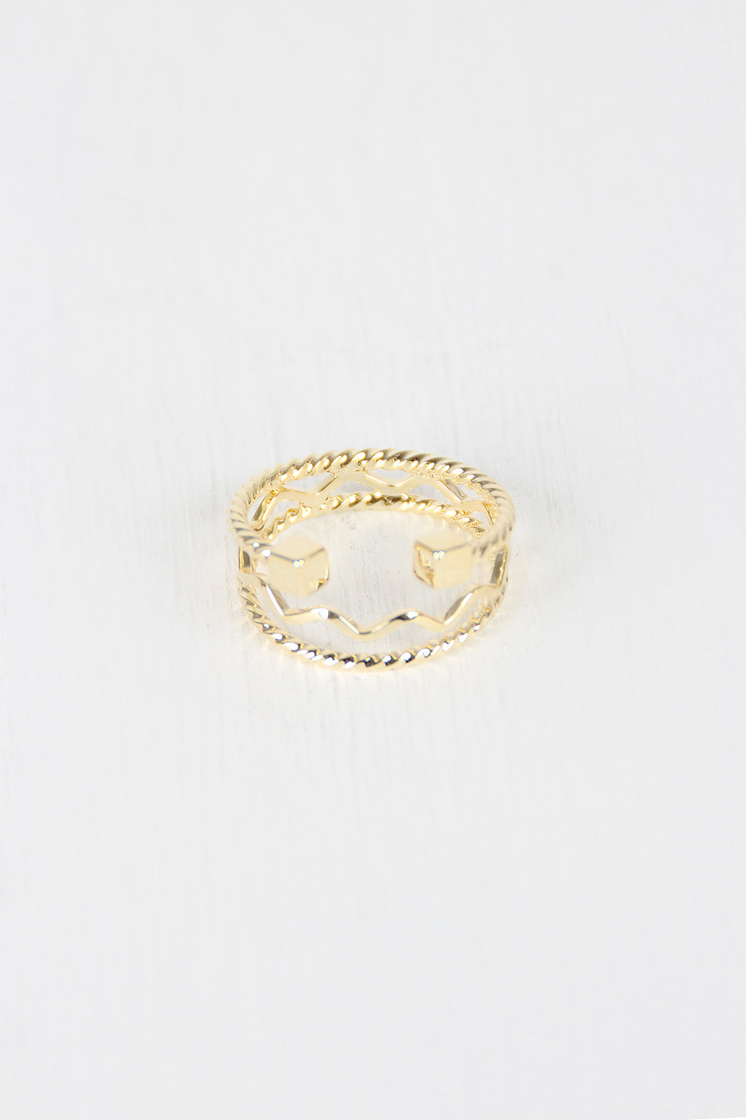 Stacked Multi Band Cube Ring - YuppyCollections