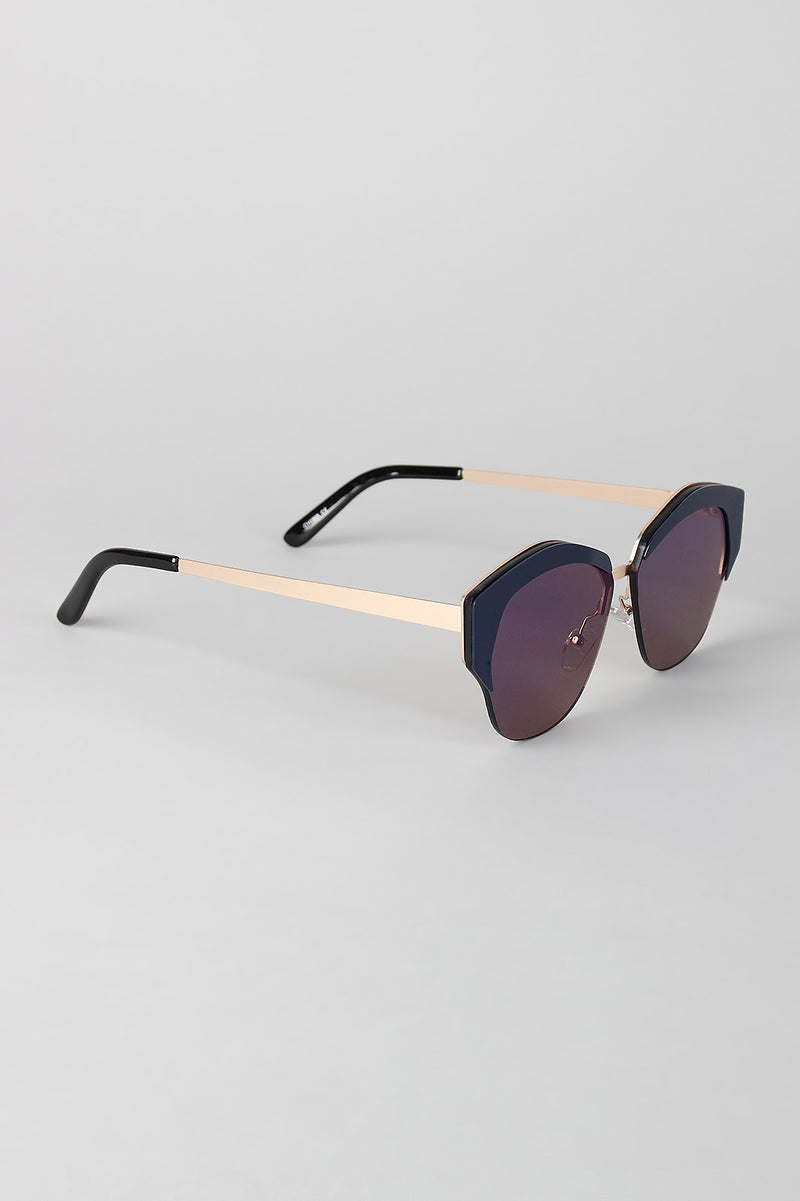 Geometric Semi-Rimless Sunglasses - YuppyCollections