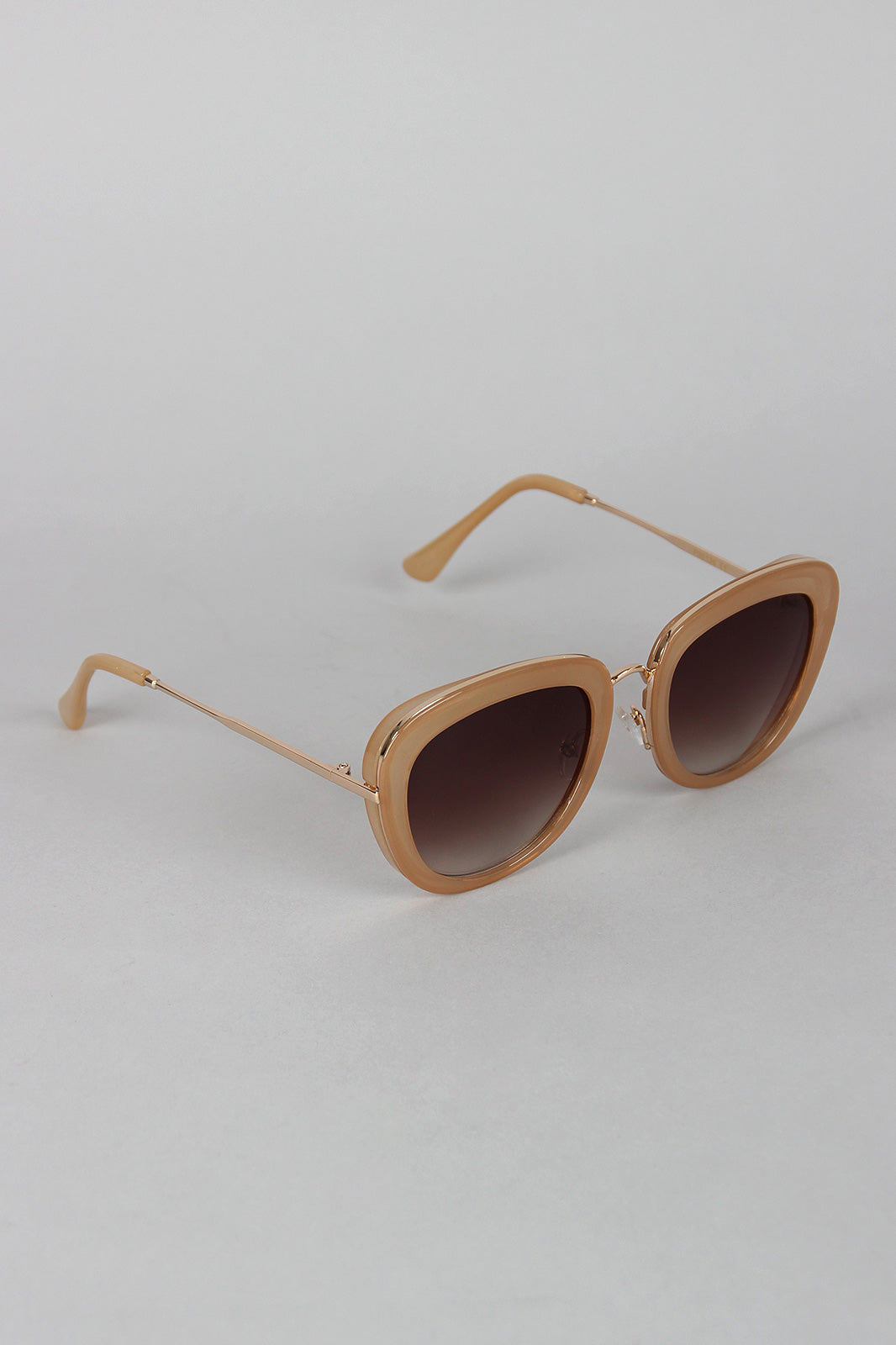 Mod Rectangular Cat Eye Wire Bridge Sunglasses - YuppyCollections