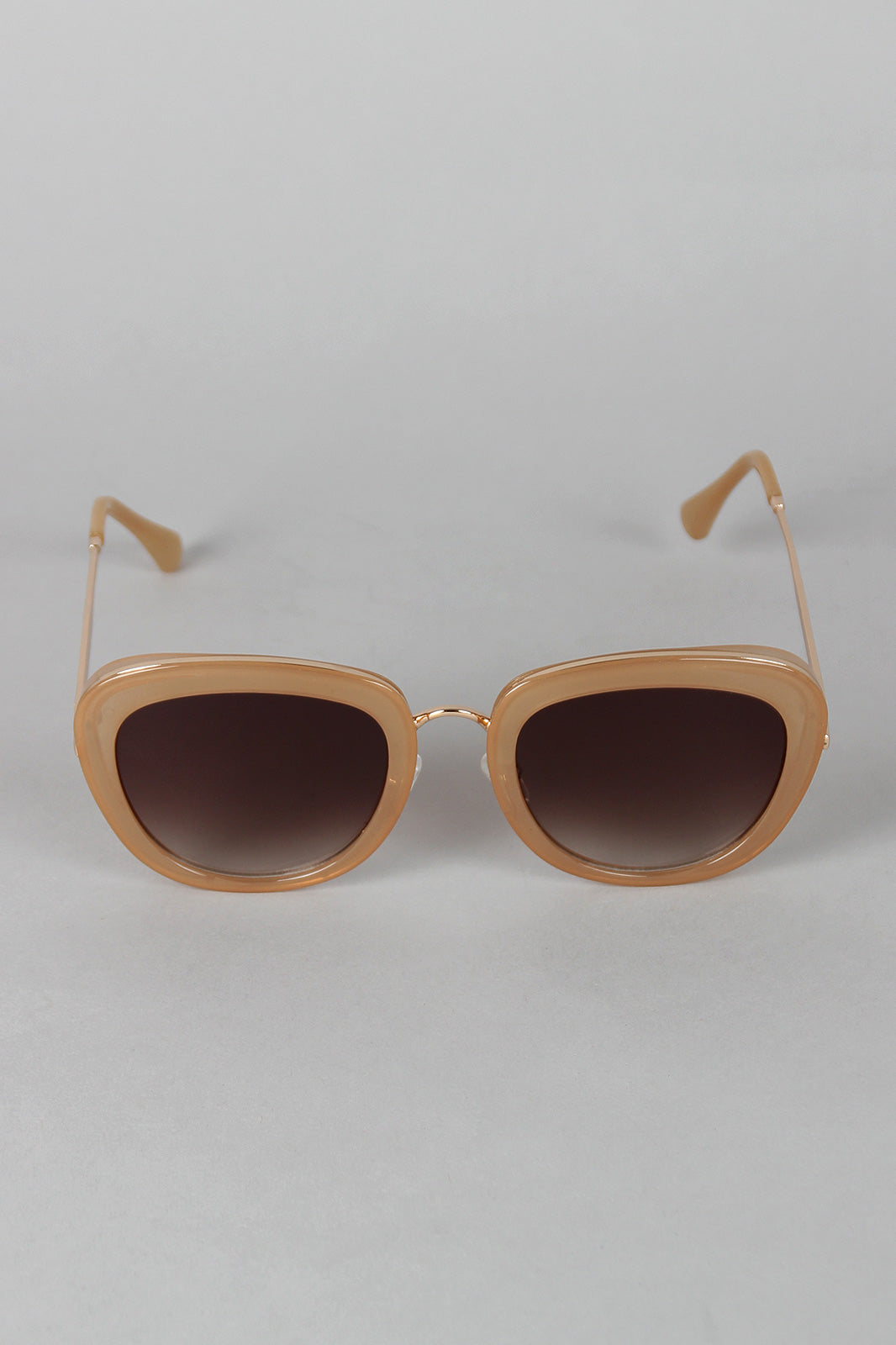 Mod Rectangular Cat Eye Wire Bridge Sunglasses - YuppyCollections