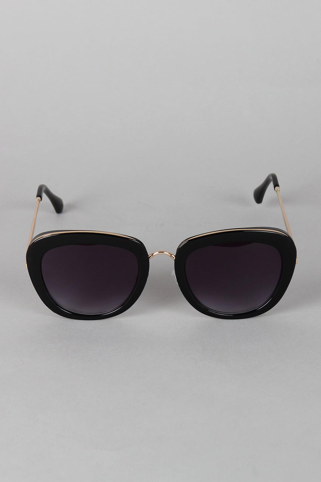 Mod Rectangular Cat Eye Wire Bridge Sunglasses - YuppyCollections