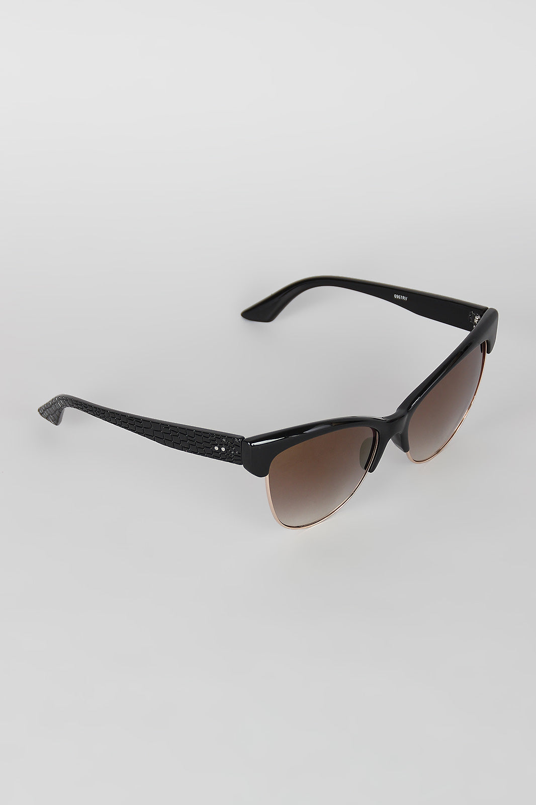 Semi-Rimless Wild Cat Textured Sunglasses - YuppyCollections