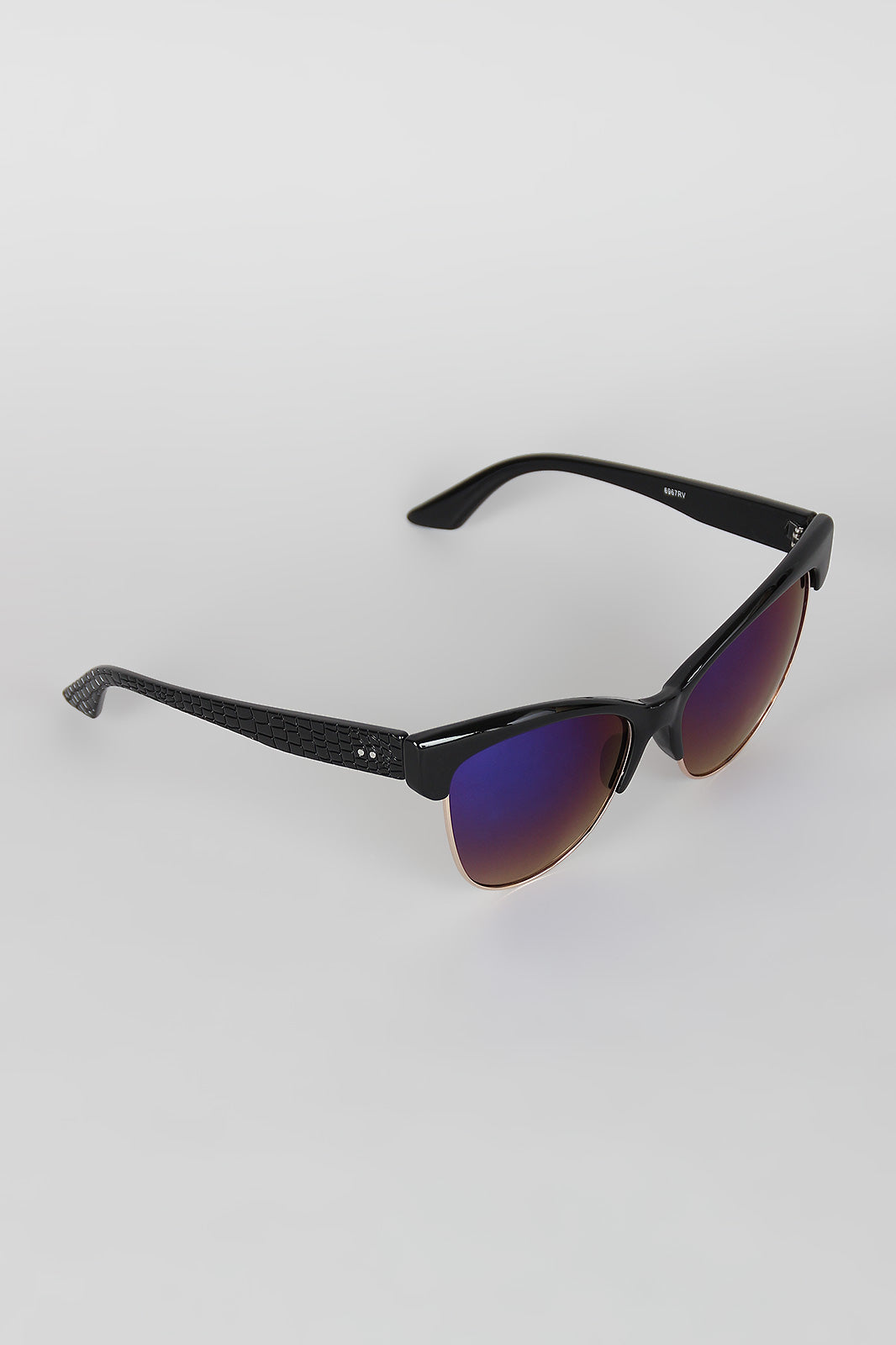 Semi-Rimless Wild Cat Textured Sunglasses - YuppyCollections