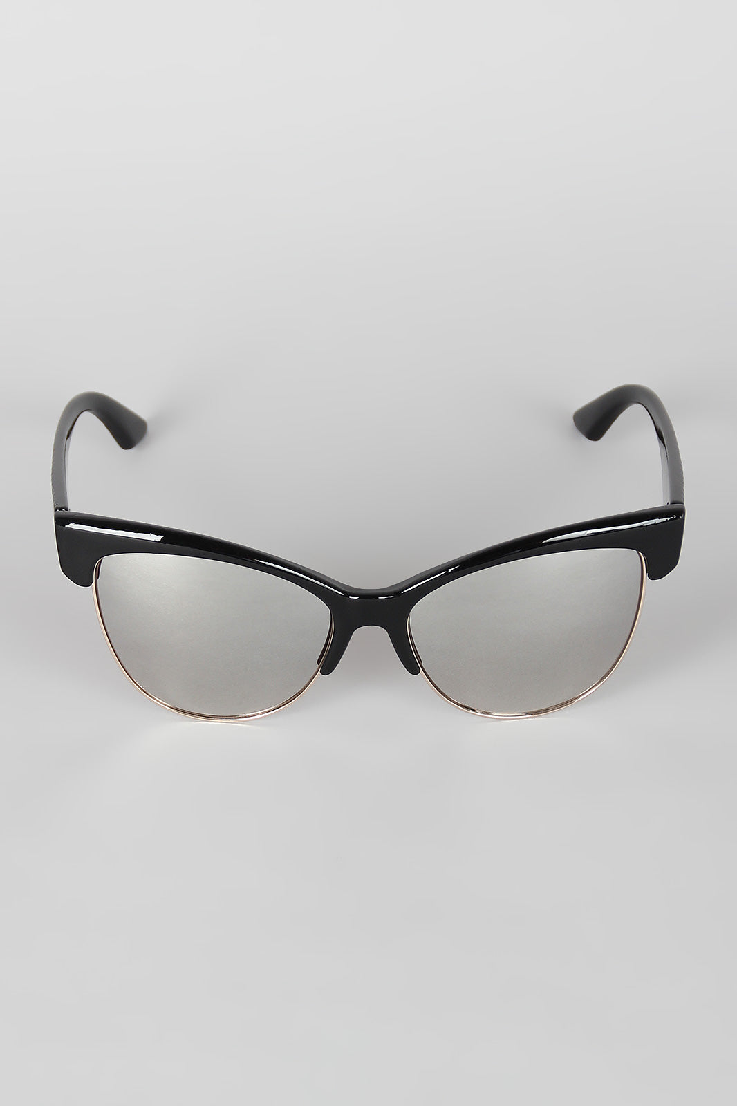 Semi-Rimless Wild Cat Textured Sunglasses - YuppyCollections