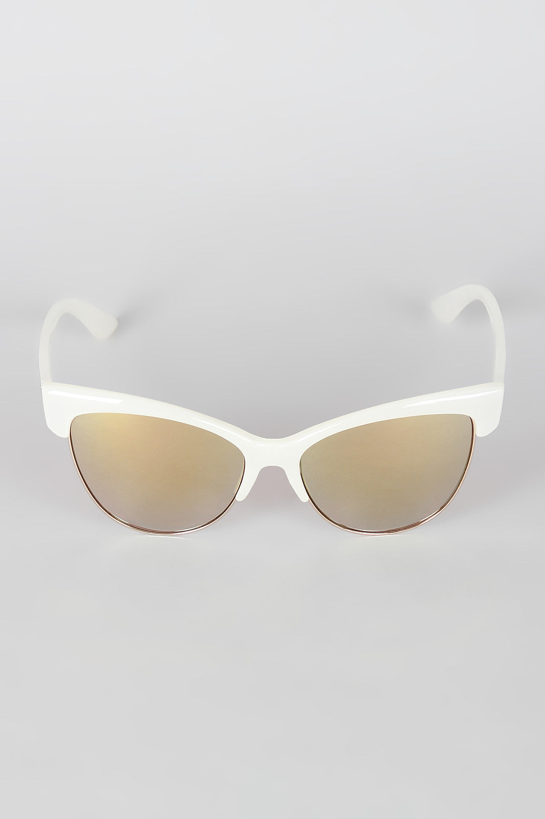 Semi-Rimless Wild Cat Textured Sunglasses - YuppyCollections