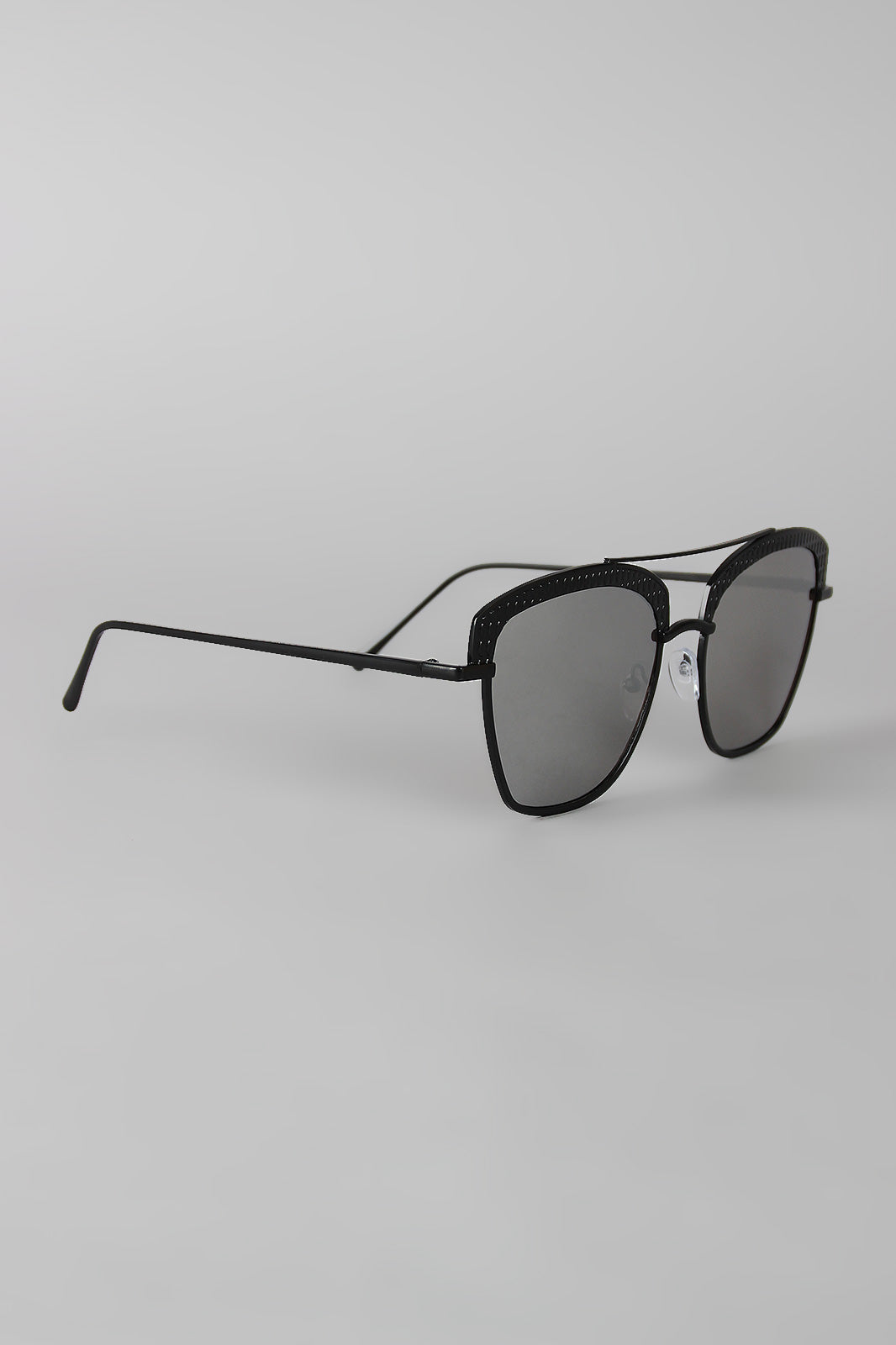 Textured Semi Rimless Wire Frame Sunglasses - YuppyCollections