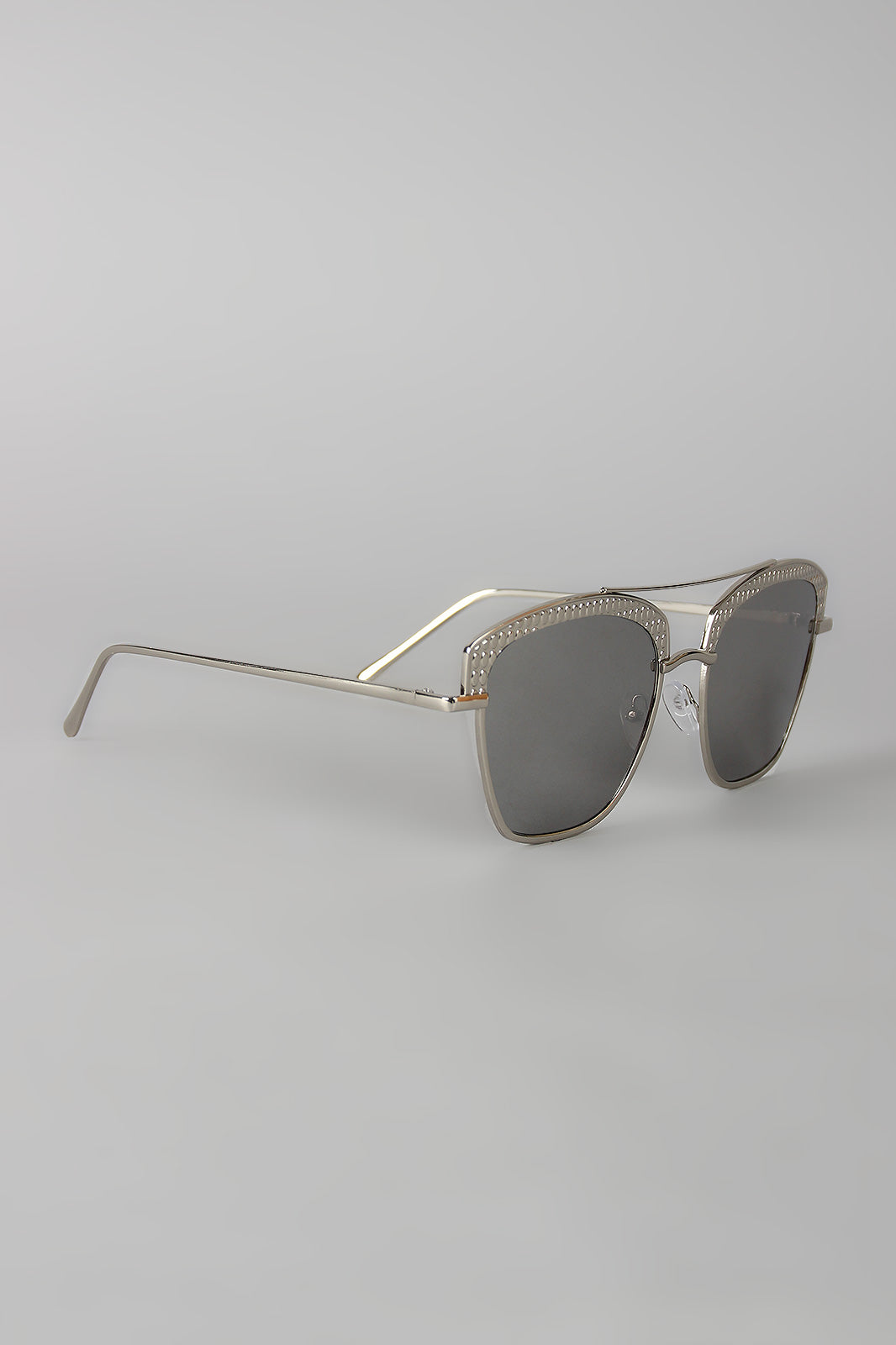 Textured Semi Rimless Wire Frame Sunglasses - YuppyCollections