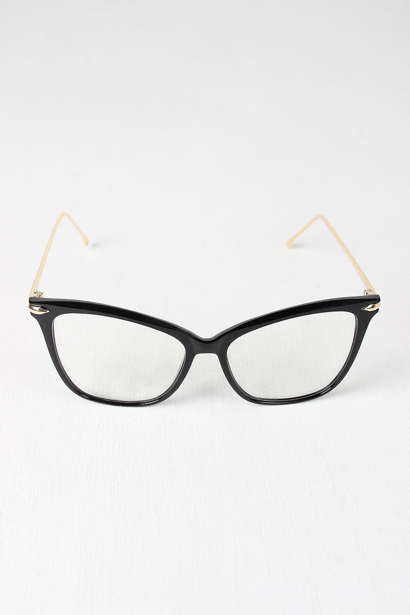 Clear Lense Slight Cat Eye Sunglasses - YuppyCollections