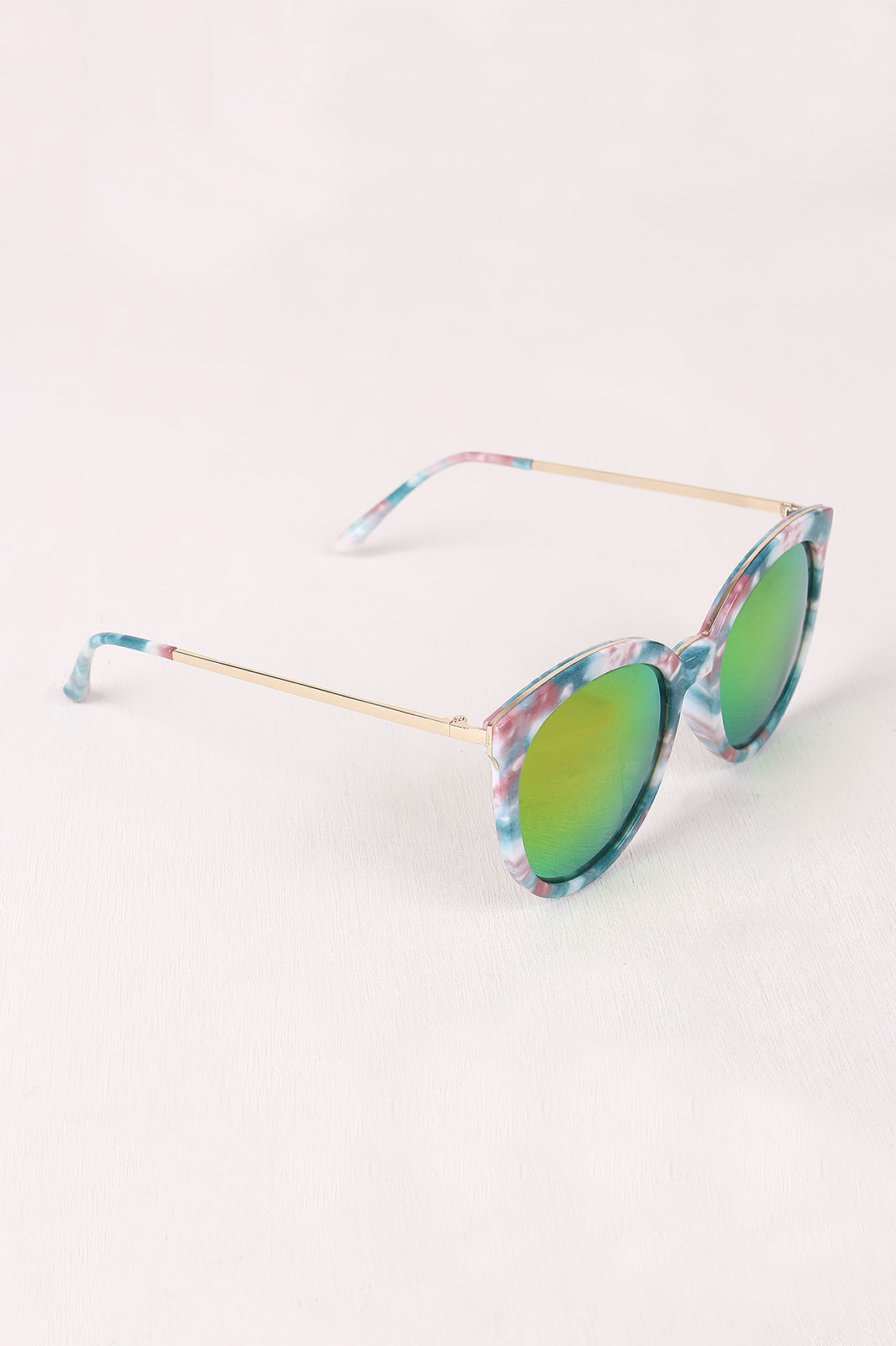 Printed Plastic Frame Mirrored Wayfarer Sunglasses - YuppyCollections