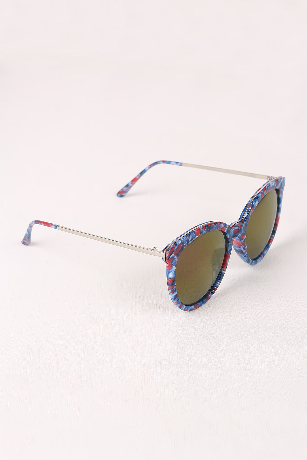 Printed Plastic Frame Mirrored Wayfarer Sunglasses - YuppyCollections