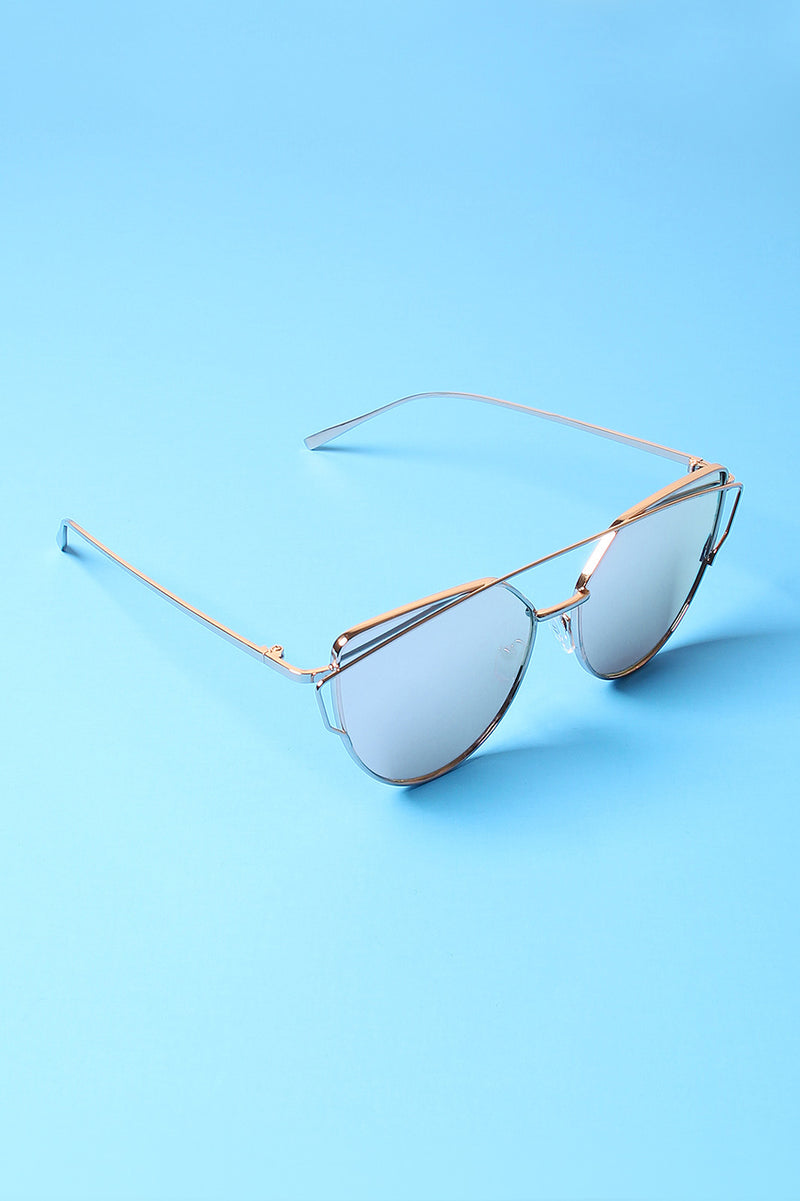 Wired Cateye Brow-Bar Aviator Sunglasses - YuppyCollections