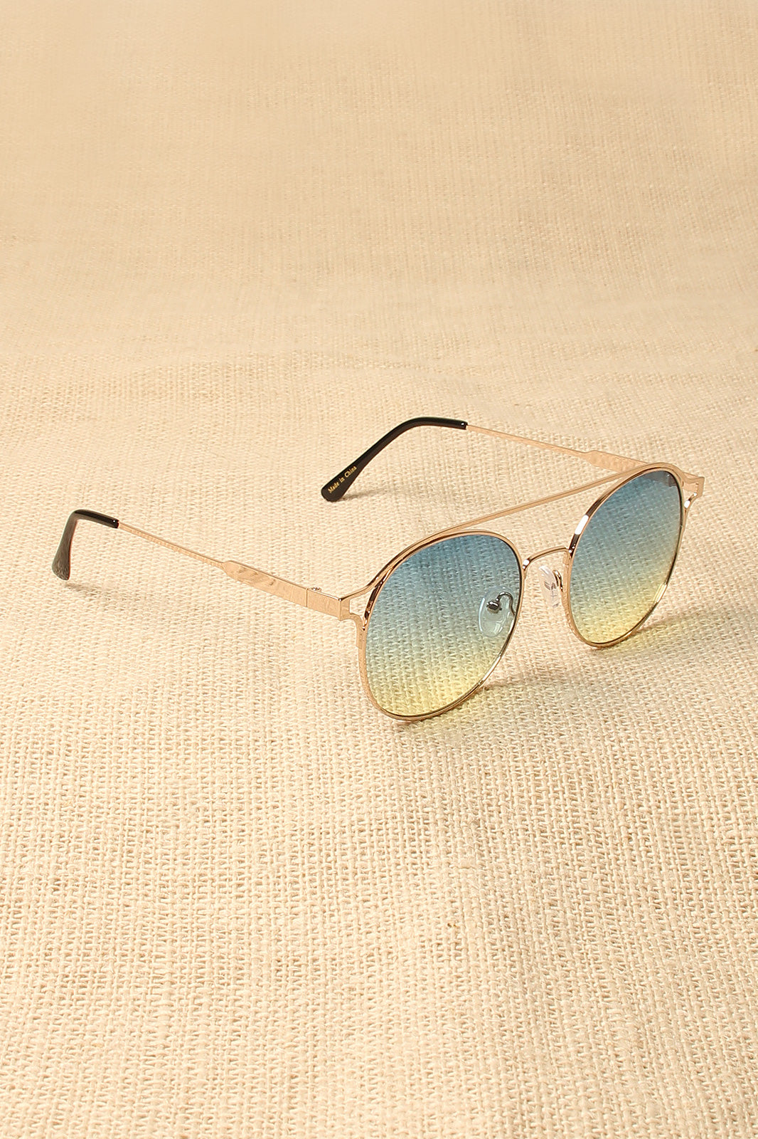 Ombre Brow-Bar Round Sunglasses - YuppyCollections