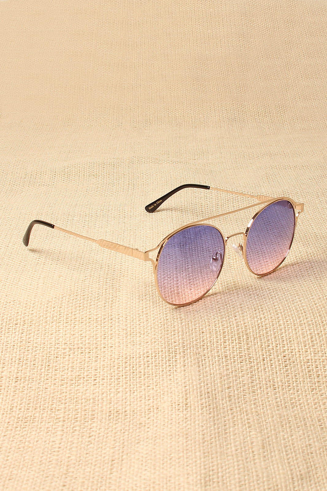 Ombre Brow-Bar Round Sunglasses - YuppyCollections