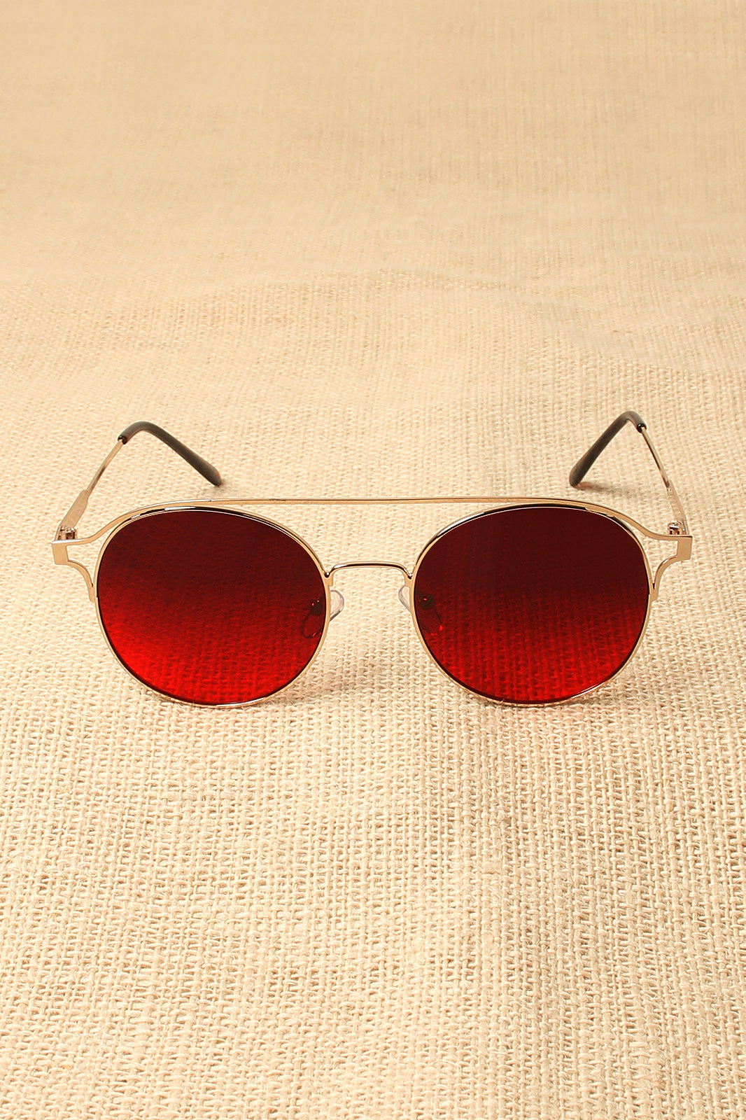 Ombre Brow-Bar Round Sunglasses - YuppyCollections