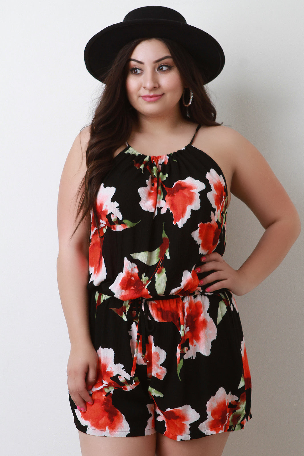 Floral Print Sleeveless Romper - YuppyCollections