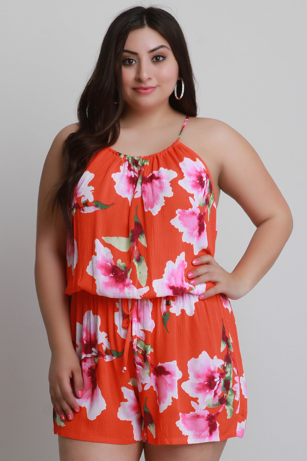 Floral Print Sleeveless Romper - YuppyCollections