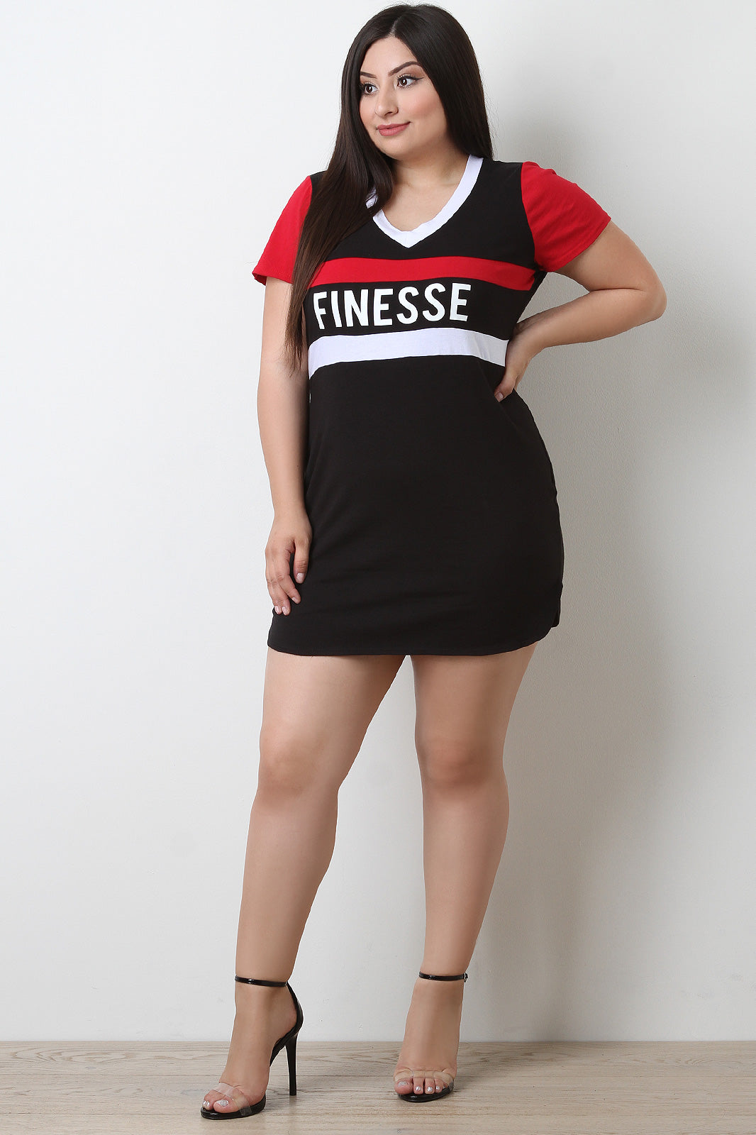 Finesse Colorblock V-Neck Mini Dress - YuppyCollections