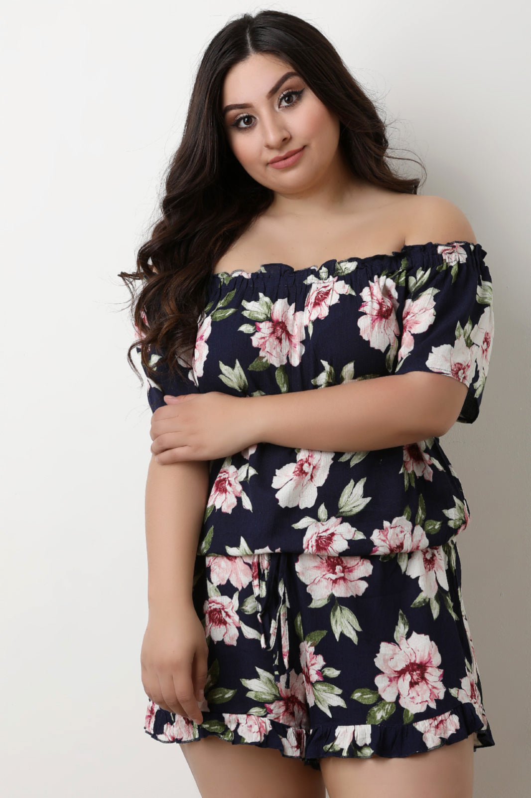 Off the Shoulder Floral Romper - YuppyCollections