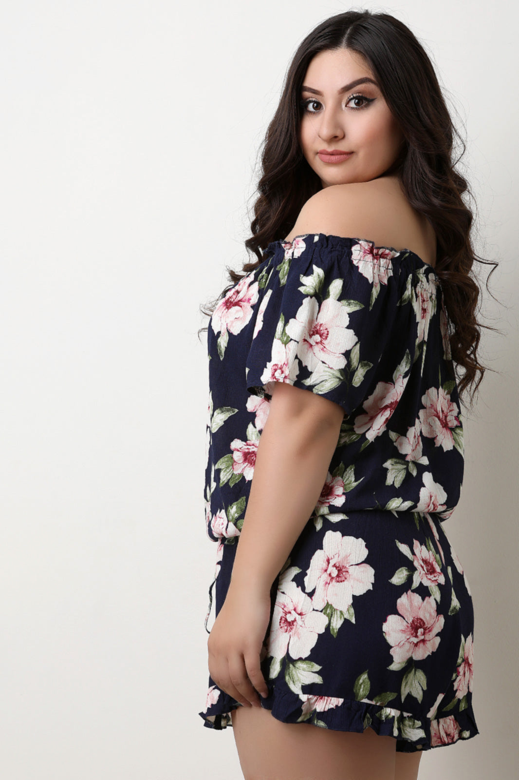 Off the Shoulder Floral Romper - YuppyCollections