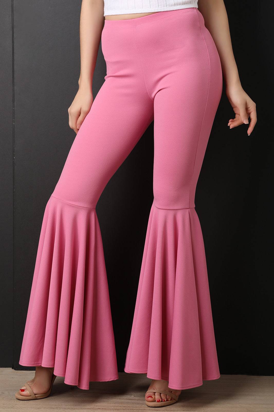 High Waist Ruffle Flared Pants - YuppyCollections