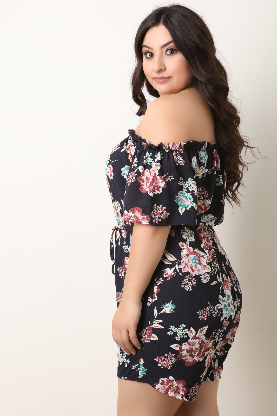 Floral Flutter Sleeves Off-The-Shoulder Romper - YuppyCollections