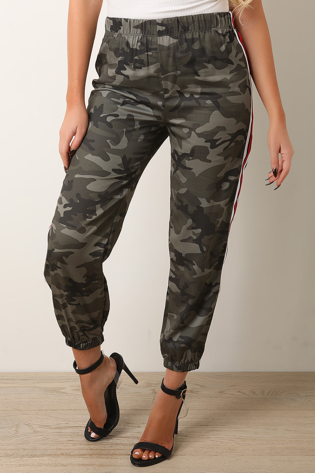 Striped Side Camo Jogger Pants - YuppyCollections