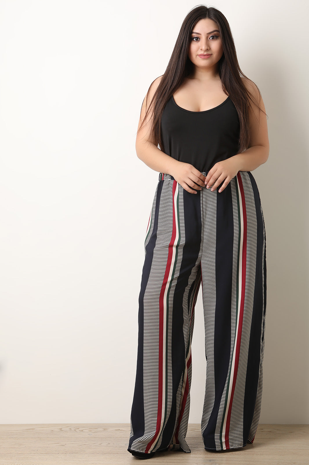 Stripes On Stripes Palazzo Pants - YuppyCollections