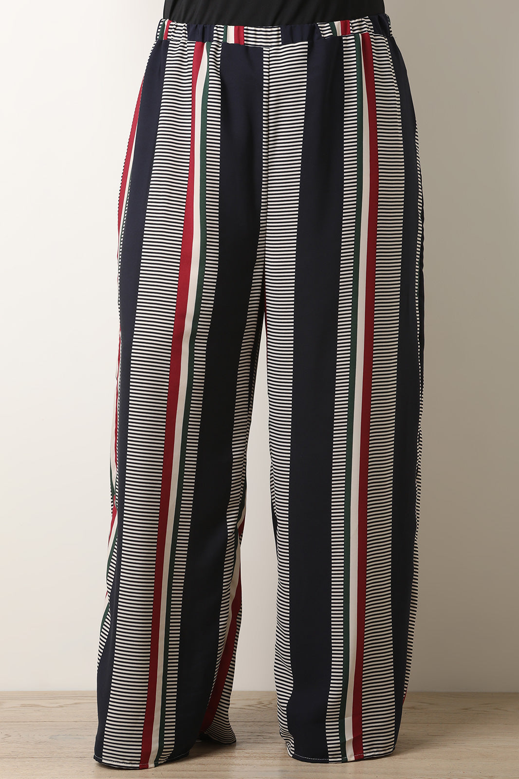 Stripes On Stripes Palazzo Pants - YuppyCollections