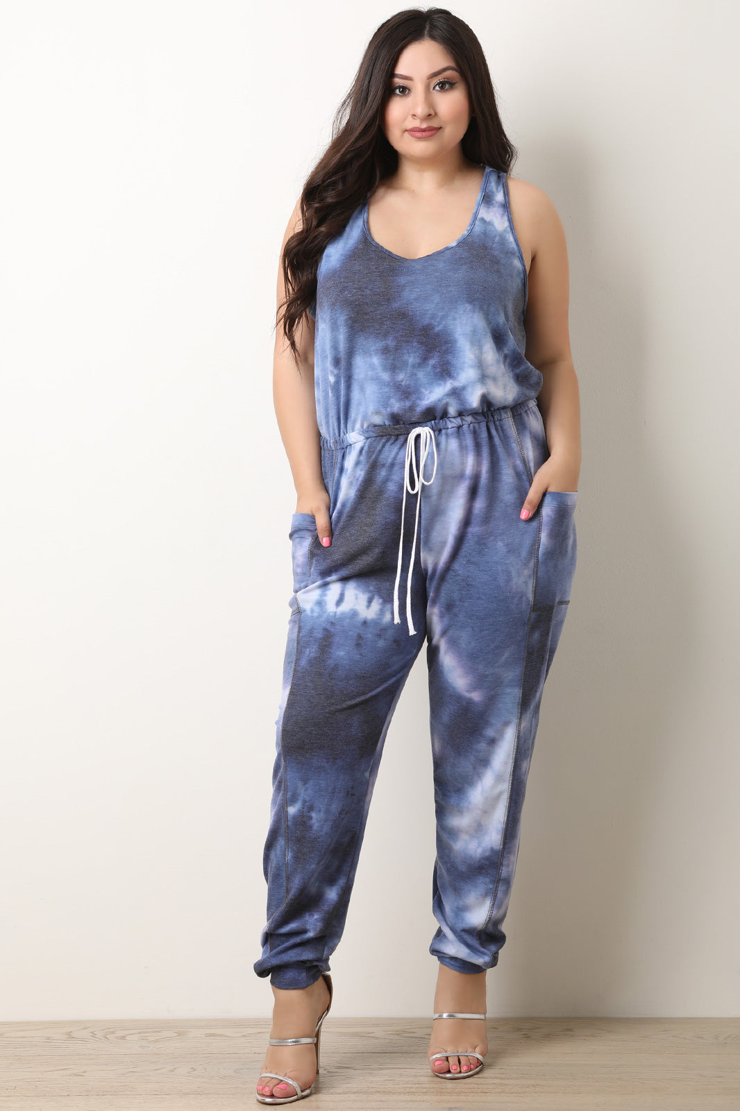 Tie Dye Soft Knit Racerback Jumpsuit - YuppyCollections