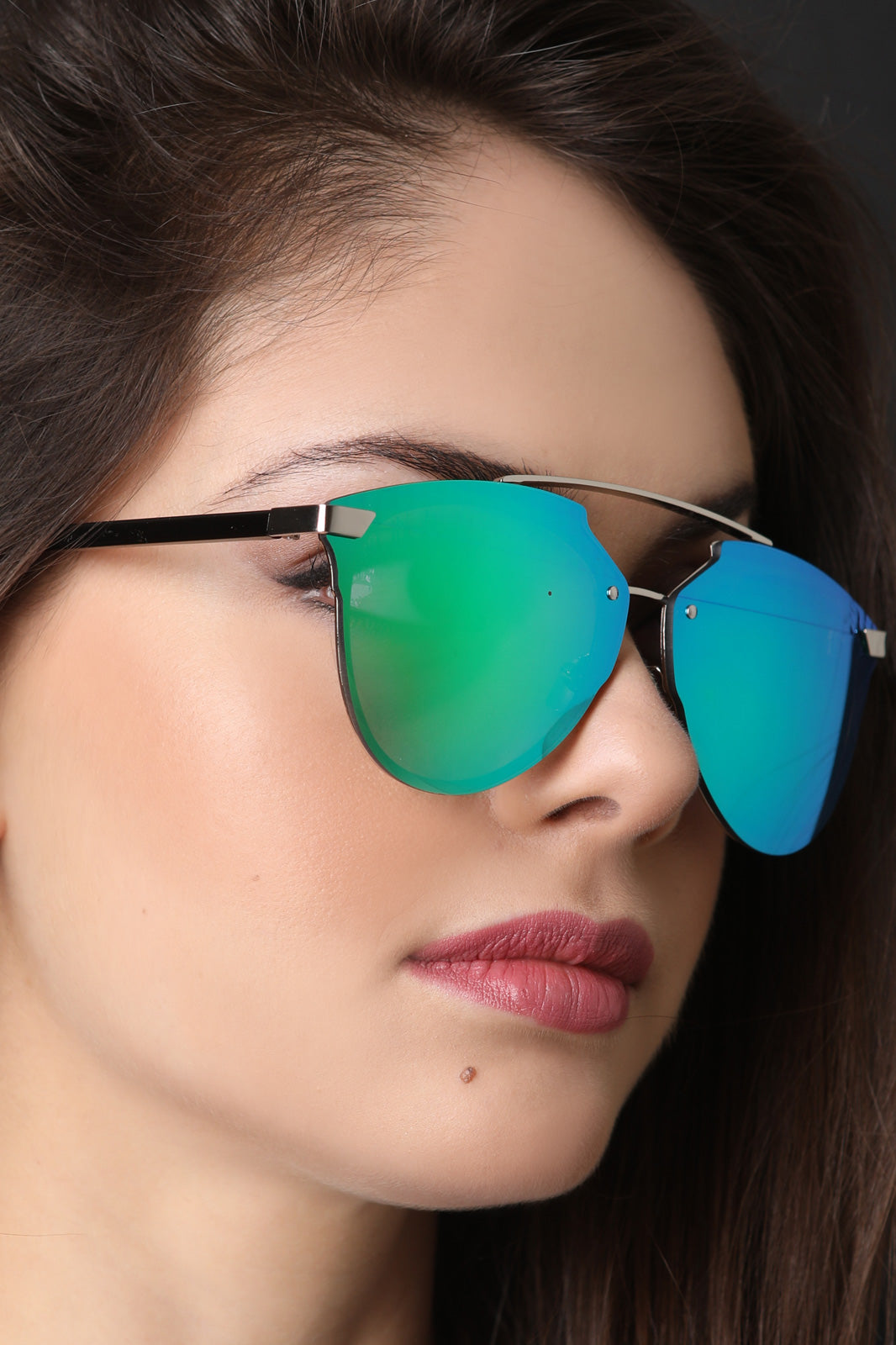 Double Metal Bridge Mirrored Sunglasses - YuppyCollections