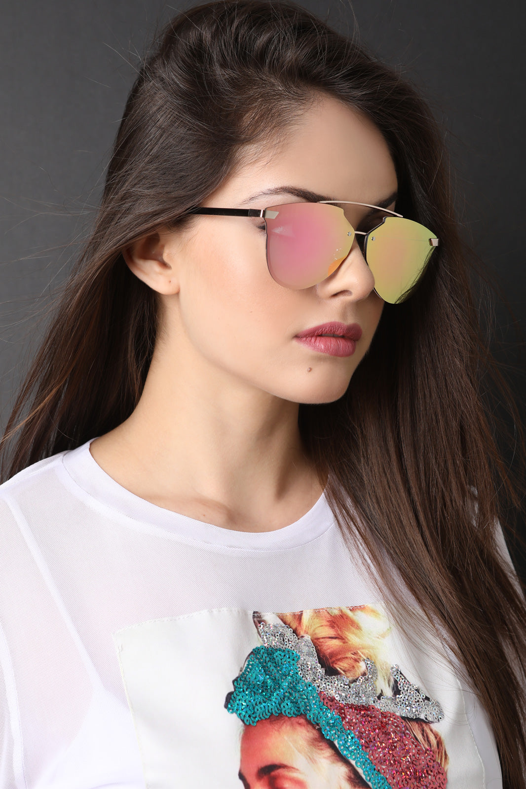 Double Metal Bridge Mirrored Sunglasses - YuppyCollections