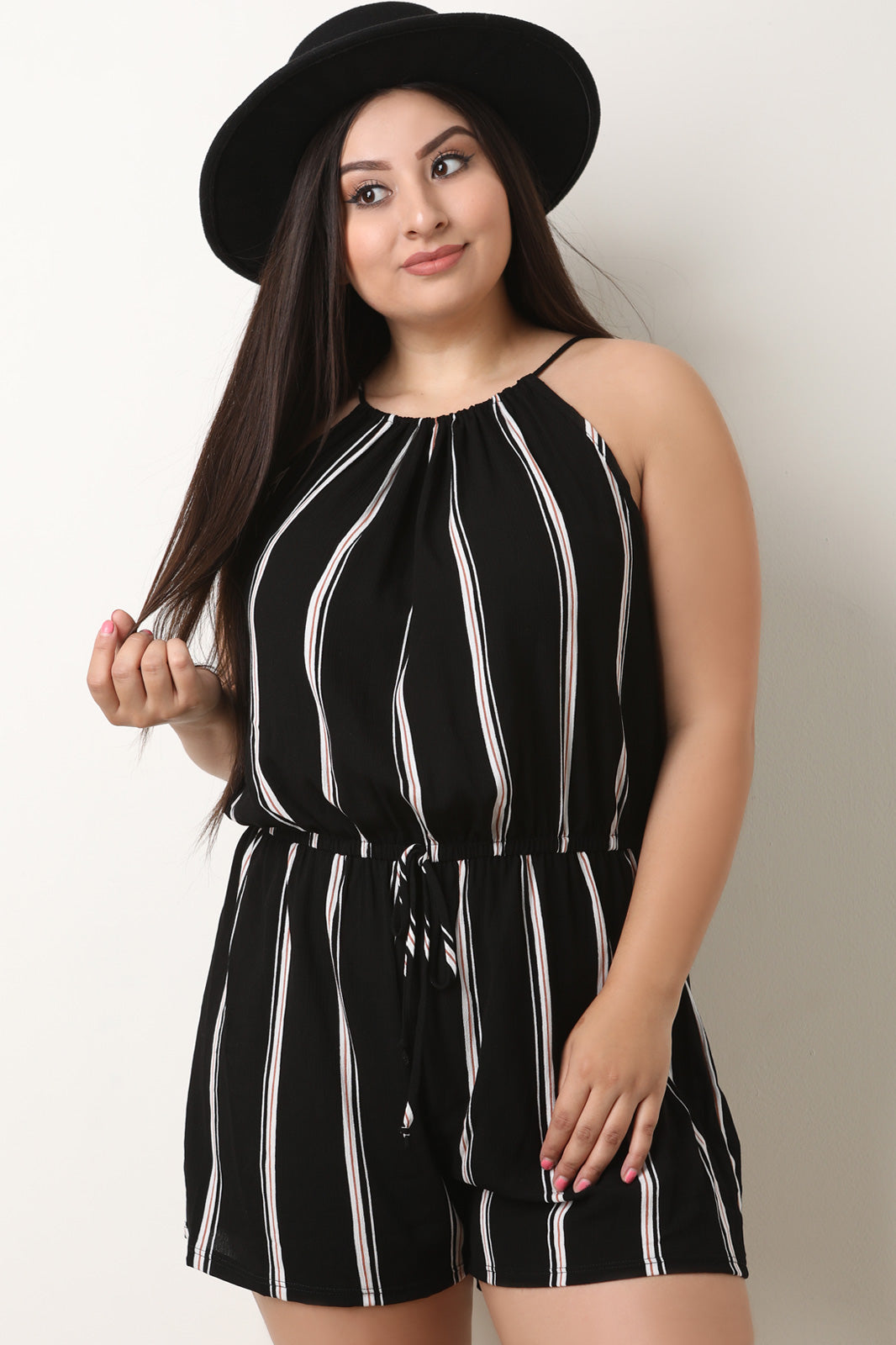 Striped Sleeveless Romper - YuppyCollections